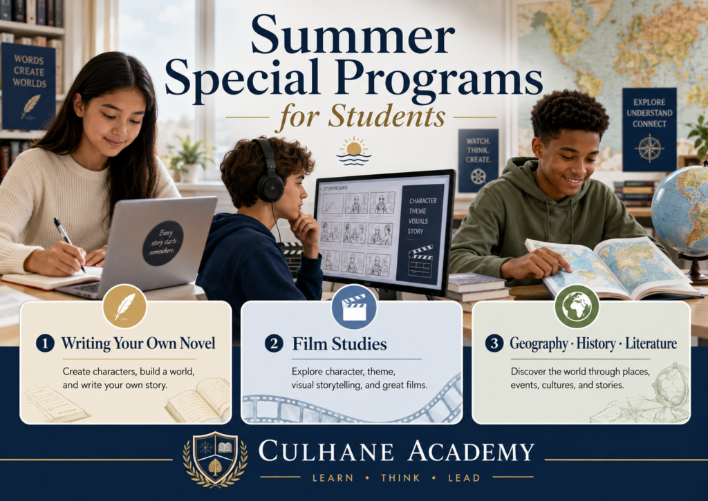 Sign up your student or yourself for a summer academic program with Culhane Academy. 
